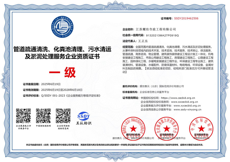 小区企业资质证书